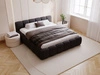 Polsterbett mit Bettkasten und Lattenrost 120x200 Cloud Low Bouclé-Stoff Schwarz