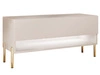 TV-Schrank 90 cm mit LED-Beleuchtung und goldenen Metallbeinen Aurelie Kaschmir matt