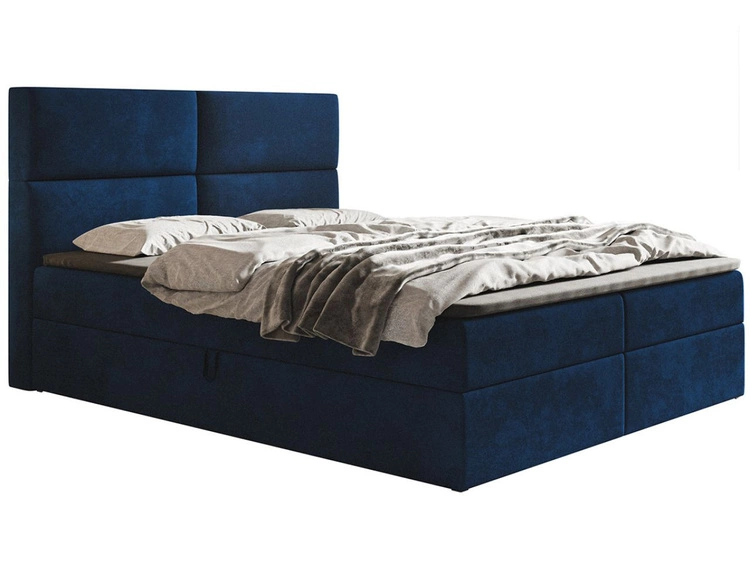 Boxspringbett mit Bettkasten 120x200 Hera Dunkelblau
