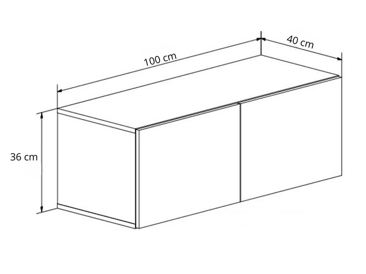 TV-Lowboard mit Türen und LED-Beleuchtung 100 cm Nodoo Beton