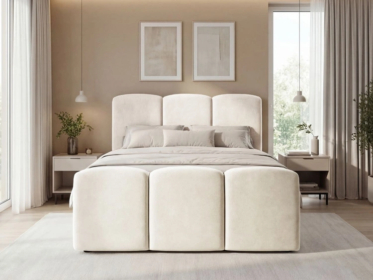 Boxspringbett mit Bettkasten 180x200 Campi Creme