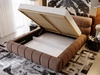 Polsterbett mit Bettkasten und Lattenrost 140x200 Mellow Braun