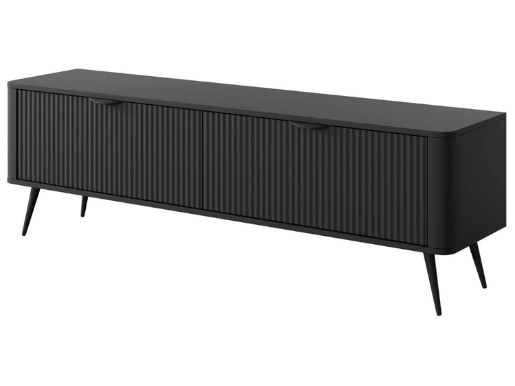 TV-Lowboard mit Türen 163 cm Latina Schwarz
