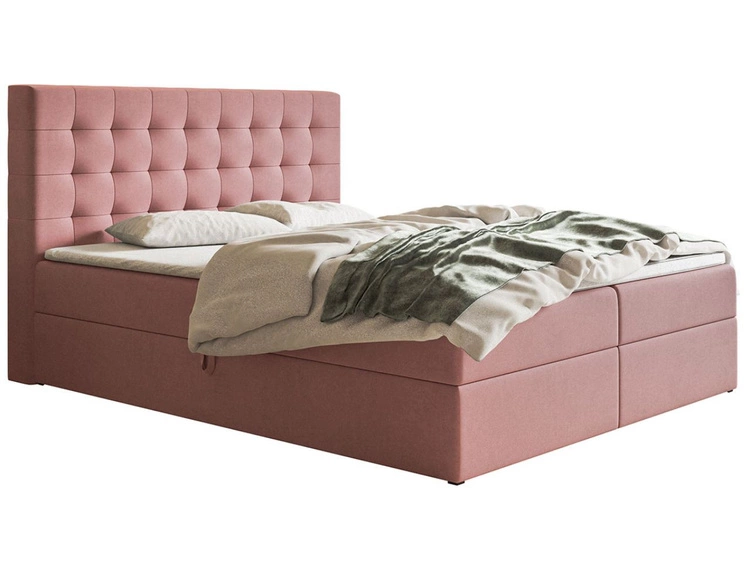 Boxspringbett mit Bettkasten 140x200 Denza Rosa