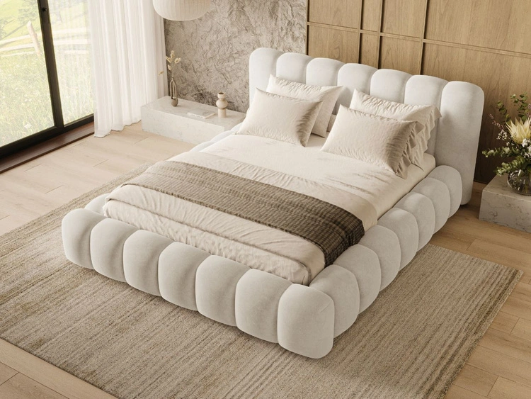 Polsterbett mit Bettkasten und Lattenrost 120x200 Averia Beige