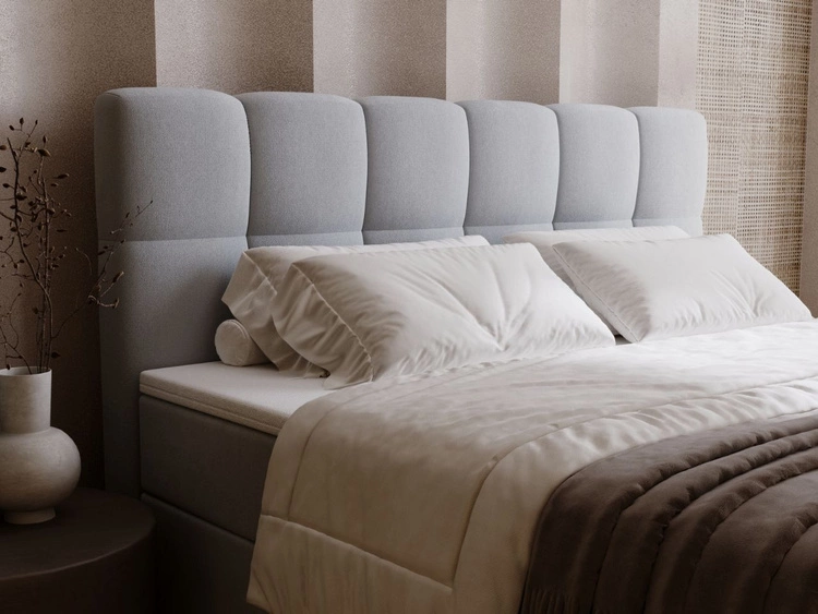 Boxspringbett mit Bettkasten 200x200 Maison Grau