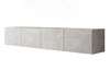Hängeschrank mit Türen und LED-Beleuchtung 200 cm Nodoo Beton