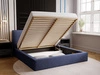 Polsterbett mit Bettkasten und Lattenrost 200x200 Monaco Blau