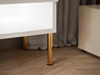 TV-Schrank für das Wohnzimmer 180 cm mit goldenen Metallbeinen und LED-Beleuchtung Aurelie Weiß Hochglanz
