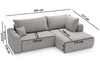 Ecksofa L-Form mit Schlaffunktion und Bettkasten Savana Bis Grau