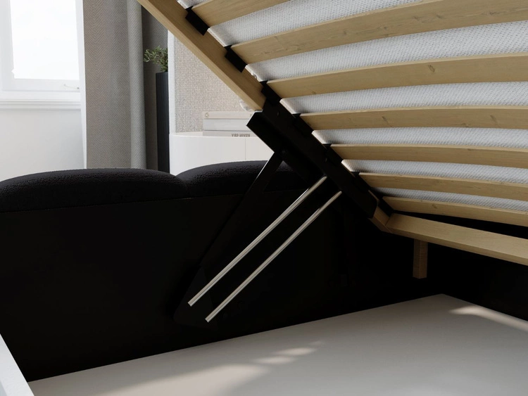 Polsterbett mit Bettkasten und Lattenrost 160x200 Modo Schwarz