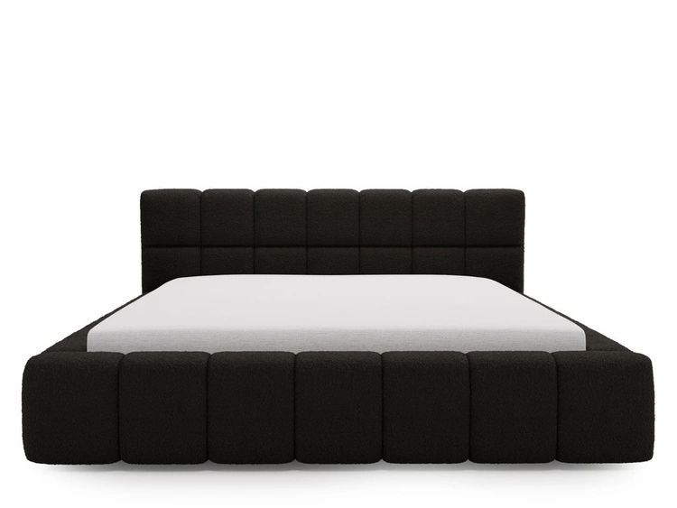 Polsterbett mit Bettkasten und Lattenrost 160x200 Alicante Boucle Schwarz