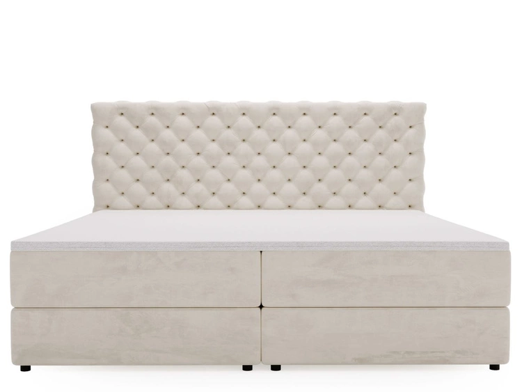 Boxspringbett mit Bettkasten 140x200 Bergamo Beige