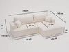 Ecksofa L-Form Rechts mit Schlaffunktion und Bettkasten California Schwarz