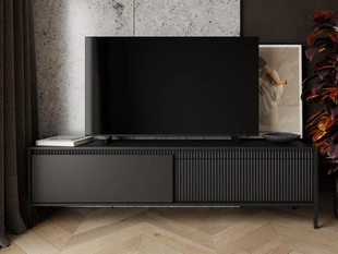 TV-Lowboard mit Türen 187 cm Sorano Schwarz
