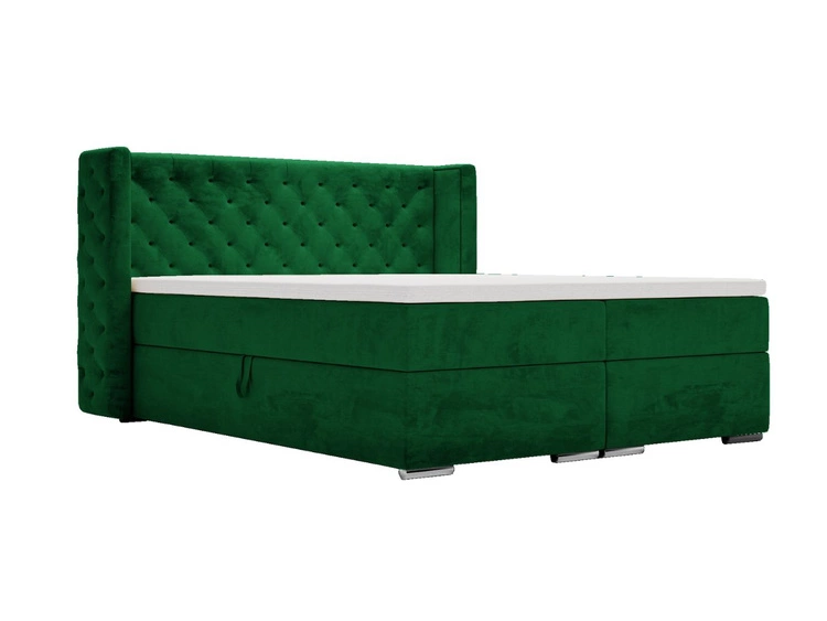Boxspringbett mit Bettkasten 140x200 Lion Grün