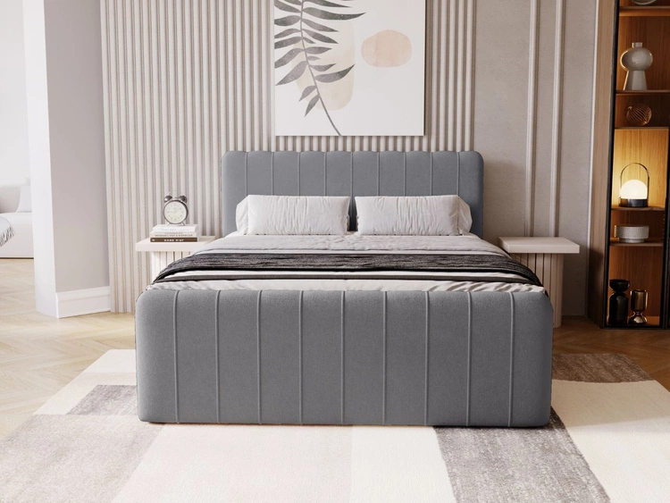 Boxspringbett mit Bettkasten 160x200 Osteno Dunkelgrau