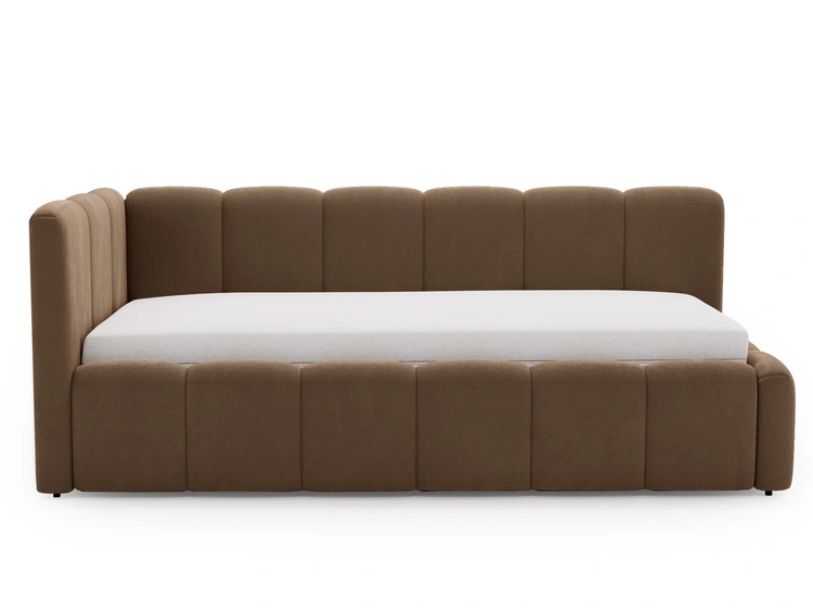 Jugendbett Einzelbett mit Bettkasten und Lattenrost 90x200 Cloud One Braun