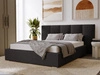 Polsterbett mit Bettkasten und Lattenrost 140x200 Lizbona Schwarz