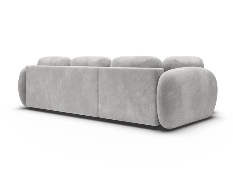 Ecksofa mit Schlaffunktion und Bettkasten Links Carino Hellgrau