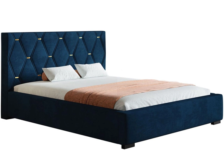 Polsterbett mit Bettkasten und Lattenrost 120x200 Tasso Dunkelblau