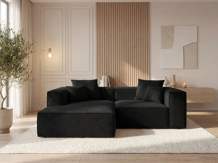 Ecksofa L Links Vellaro Schwarz