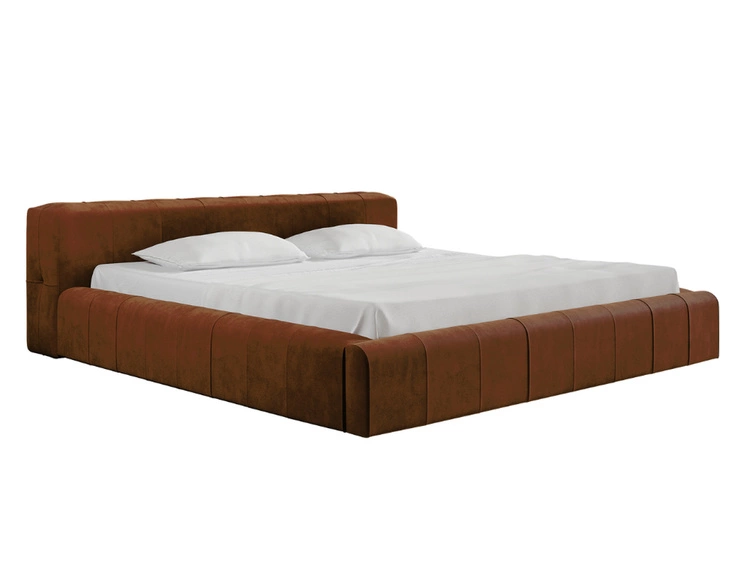 Polsterbett mit Bettkasten und Lattenrost 120x200 Lipari Braun