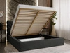Polsterbett mit Bettkasten und Lattenrost 200x200 Apollo Schwarz