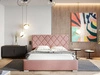 Polsterbett mit Bettkasten und Lattenrost 140x200 Taranto Rosa