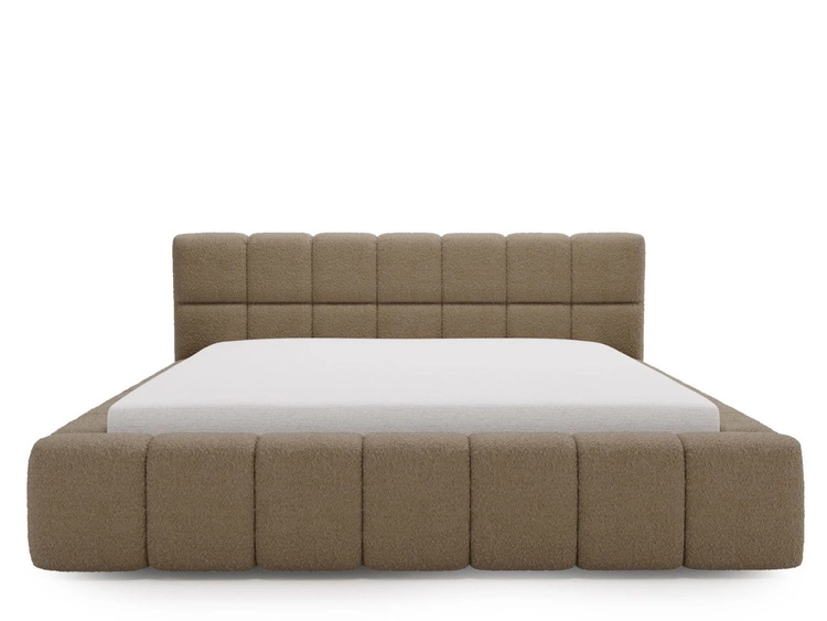 Polsterbett mit Bettkasten und Lattenrost 120x200 Alicante Boucle Braun