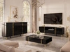 Wohnzimmer-Set im Glamour-Stil auf Beinen Lunelie Schwarz Hochglanz