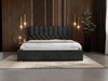 Polsterbett mit Bettkasten und Lattenrost 200x200 Roma Schwarz