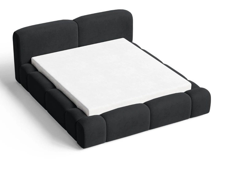 Polsterbett mit Bettkasten und Lattenrost 120x200 Aubi Schwarz