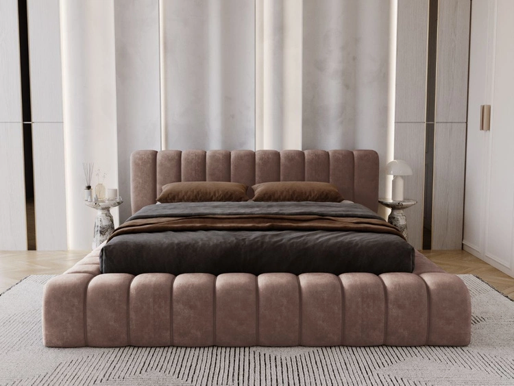 Polsterbett mit Bettkasten und Lattenrost 120x200 Italia Braun