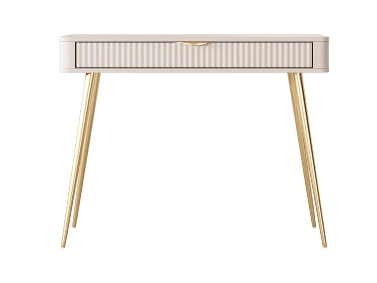 Schminktisch mit Goldenen Metallbeinen Latina Beige