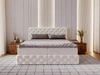 Boxspringbett mit Bettkasten 160x200 Canolo Creme