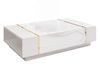 Wohnzimmer-Set im Glamour-Stil Lunelie Weiß Hochglanz