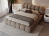 Polsterbett mit Bettkasten und Lattenrost 120x200 Modo aus Bouclé-Stoff Braun