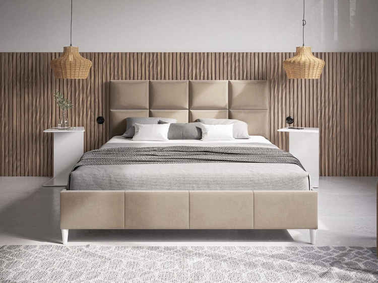 Polsterbett mit Lattenrost 160x200 Luxe Beige