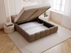Polsterbett mit Bettkasten und Lattenrost 200x200 Cloud Low Bouclé-Stoff Braun