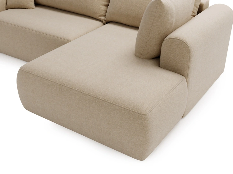 Ecksofa L-Form mit Schlaffunktion und Bettkasten Savana Bis Beige