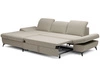 Ecksofa L-Form Links mit Schlaffunktion und Bettkasten Hannover Hellbraun