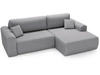 Ecksofa mit Schlaffunktion und Bettkasten Belvio rechts Hellgrau