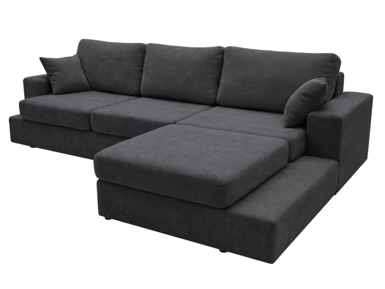 Ecksofa L-Form fürs Wohnzimmer Nesto Rechts Schwarz