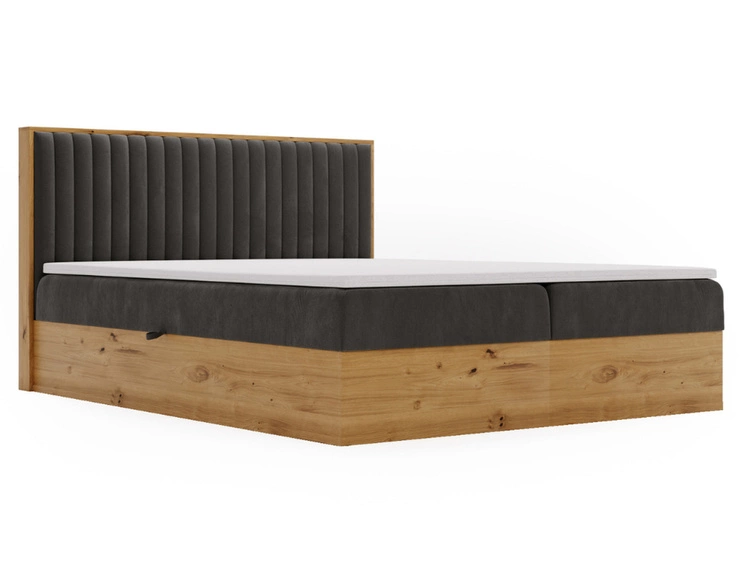 Boxspringbett mit Bettkasten 140x200 Forest Dunkelgrau