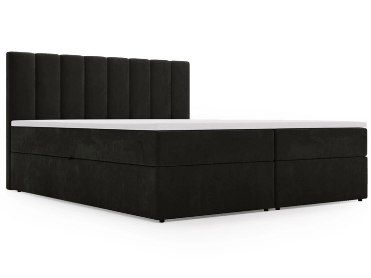 Boxspringbett mit Bettkasten 160x200 Mocca Dunkelgrau