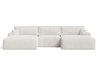 Wohnlandschaft mit Schlaffunktion und Bettkasten Serene Creme