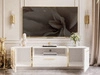 Wohnzimmer-Set mit goldenen Griffen im Glamour-Stil Lunelie Weiß Hochglanz