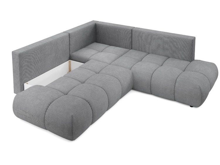 Ecksofa mit Schlaffunktion und Bettkasten Links Kair Grau