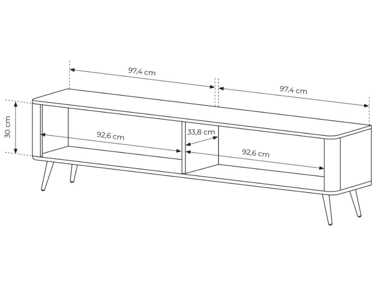 TV-Lowboard mit Türen 200 cm Latina Weiß